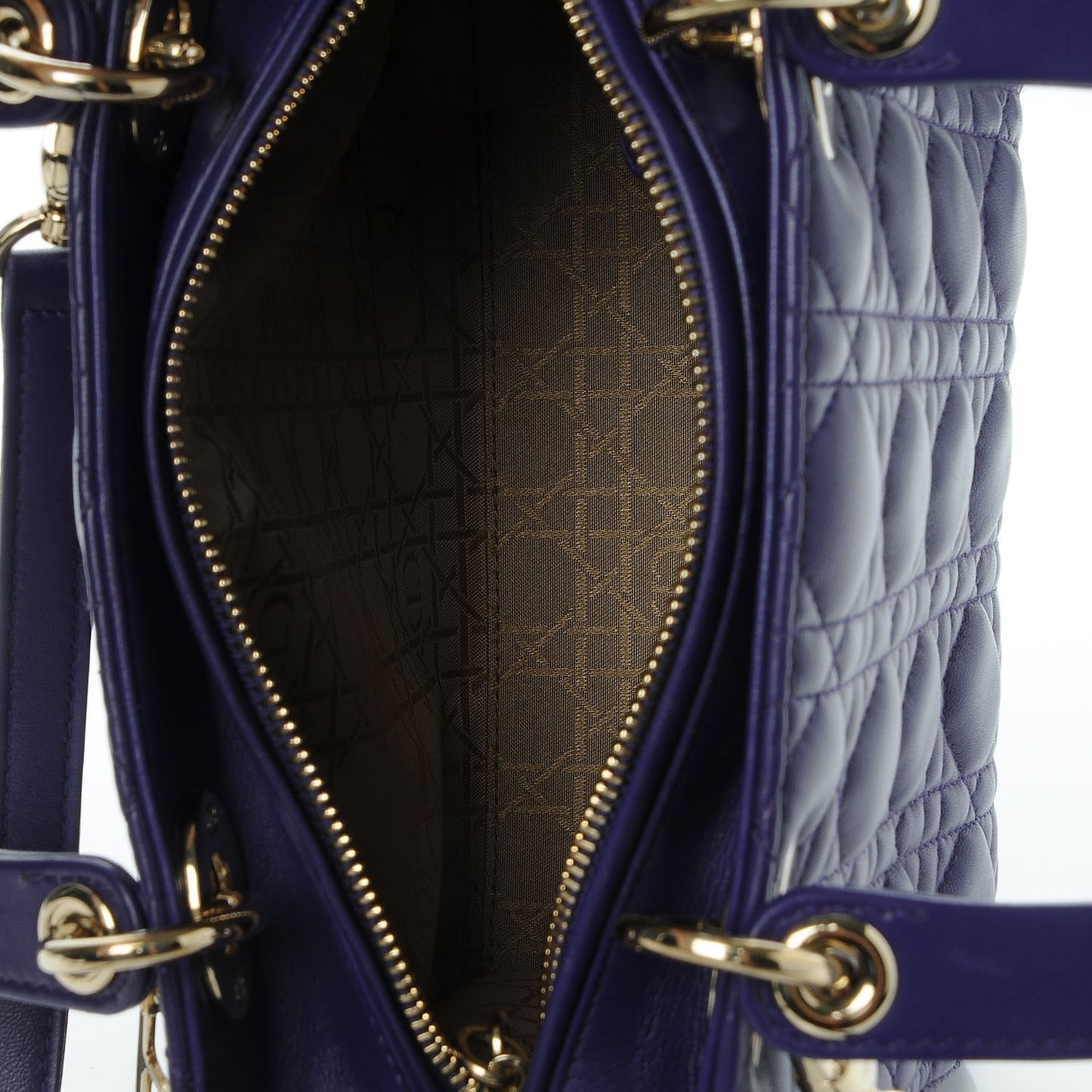 Lambskin Cannage Medium Lady Dior Purple