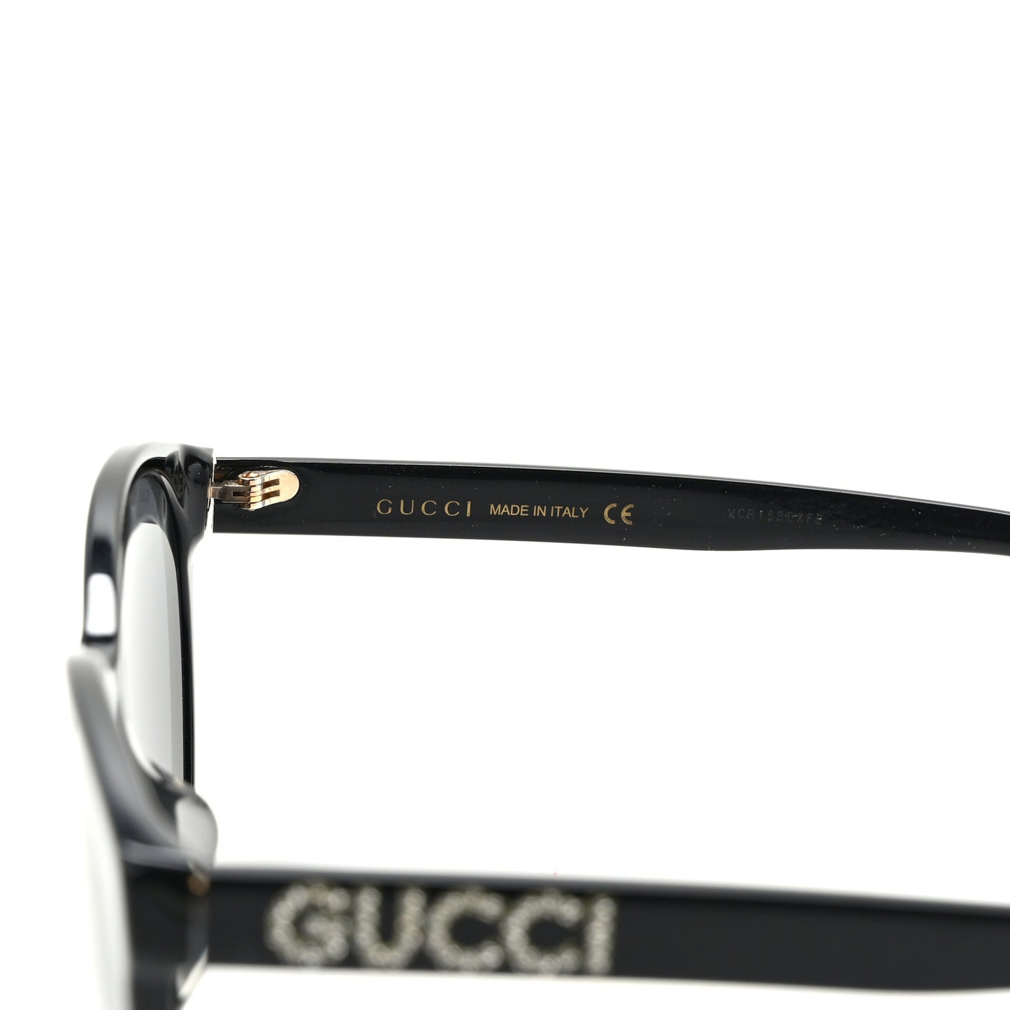 Round Frame Crystal Sunglasses GG 0419S Black