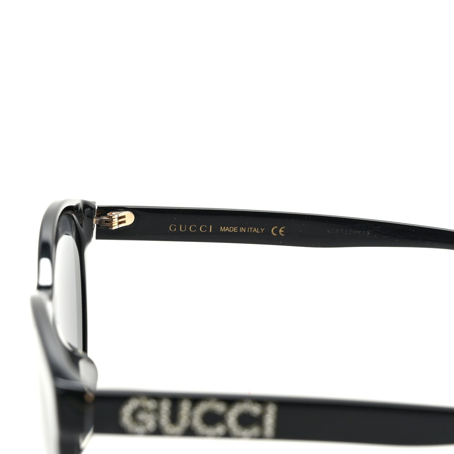 Gucci Round Frame Crystal Sunglasses GG 0419S Black 5 of 7