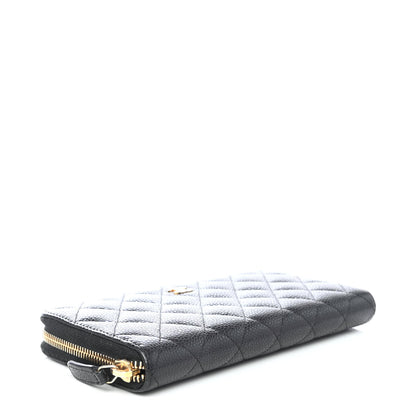 Chanel Caviar Quilted Large Gusset Zip Around Wallet Black 3 of 4