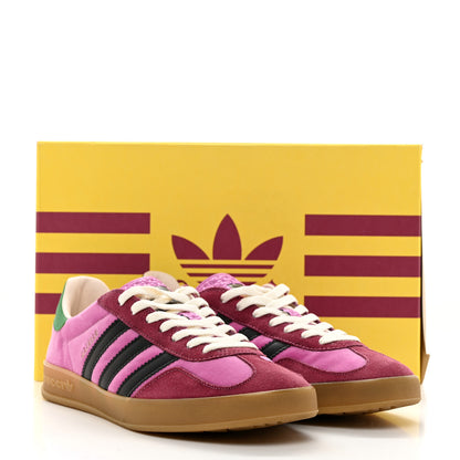 Gucci X ADIDAS Softy Velvet Suede Madeira Demetra Mens Gazelle Sneakers 8 Peonia Rose Blossom Black New Shamarock 9 of 9