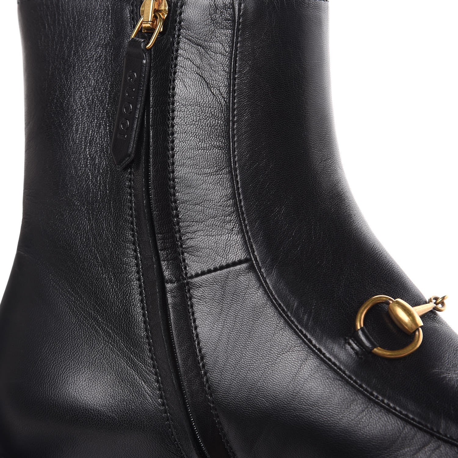 Gucci Malaga Kid Womens Jordaan Ankle Boots 37.5 Black 8 of 10