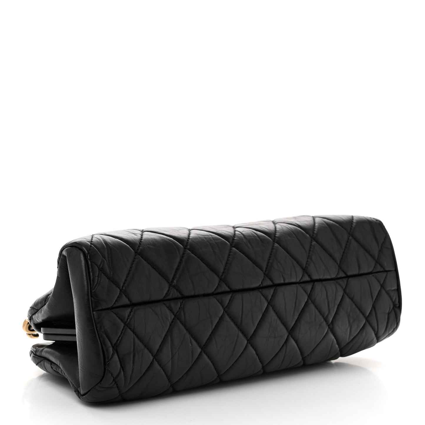 Aged Calfskin Medium Just Mademoiselle Bowling Bag  Black