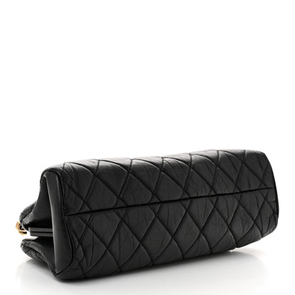 Chanel Aged Calfskin Medium Just Mademoiselle Bowling Bag  Black 4 of 11