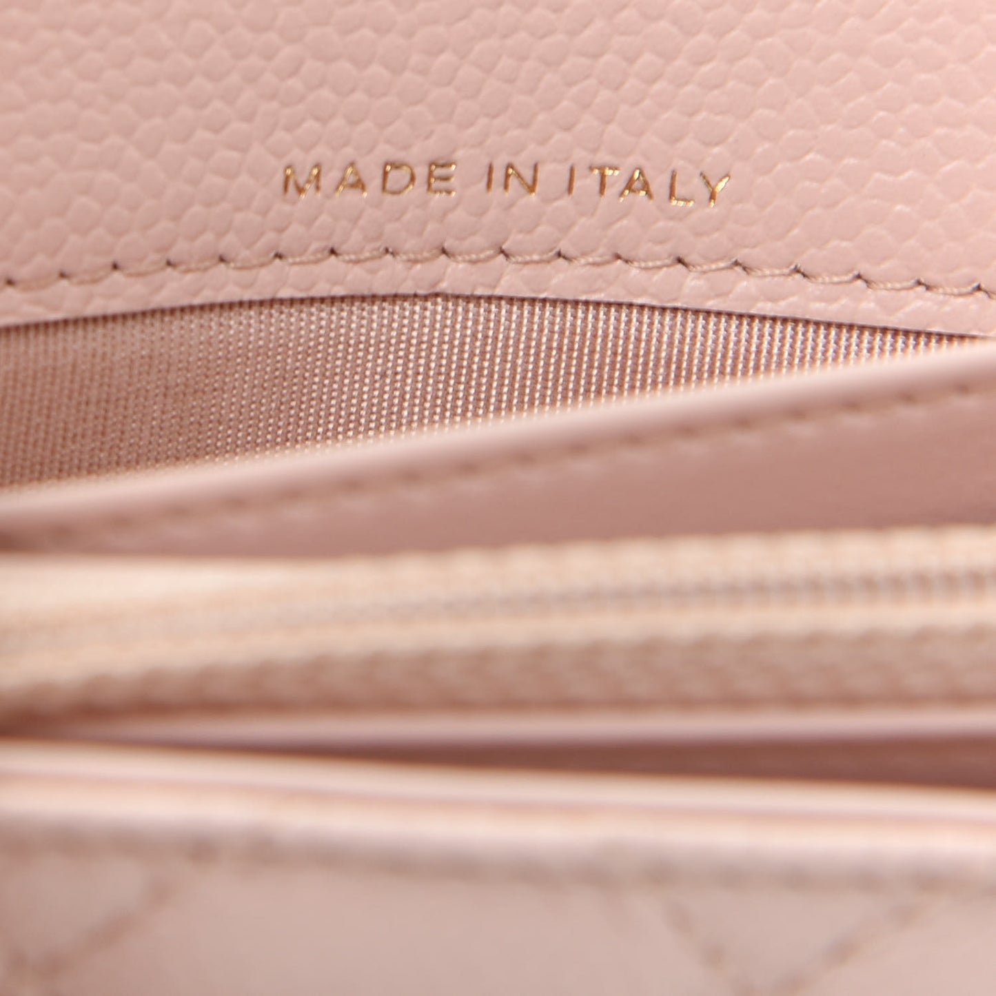 Caviar Quilted Flap Wallet Pink