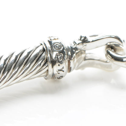 David Yurman Sterling Silver Diamond 5mm Cable Buckle Bracelet 4 of 5