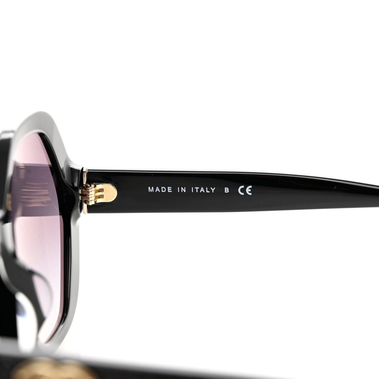 Acetate Sequin Round Sunglasses 5451-A Black