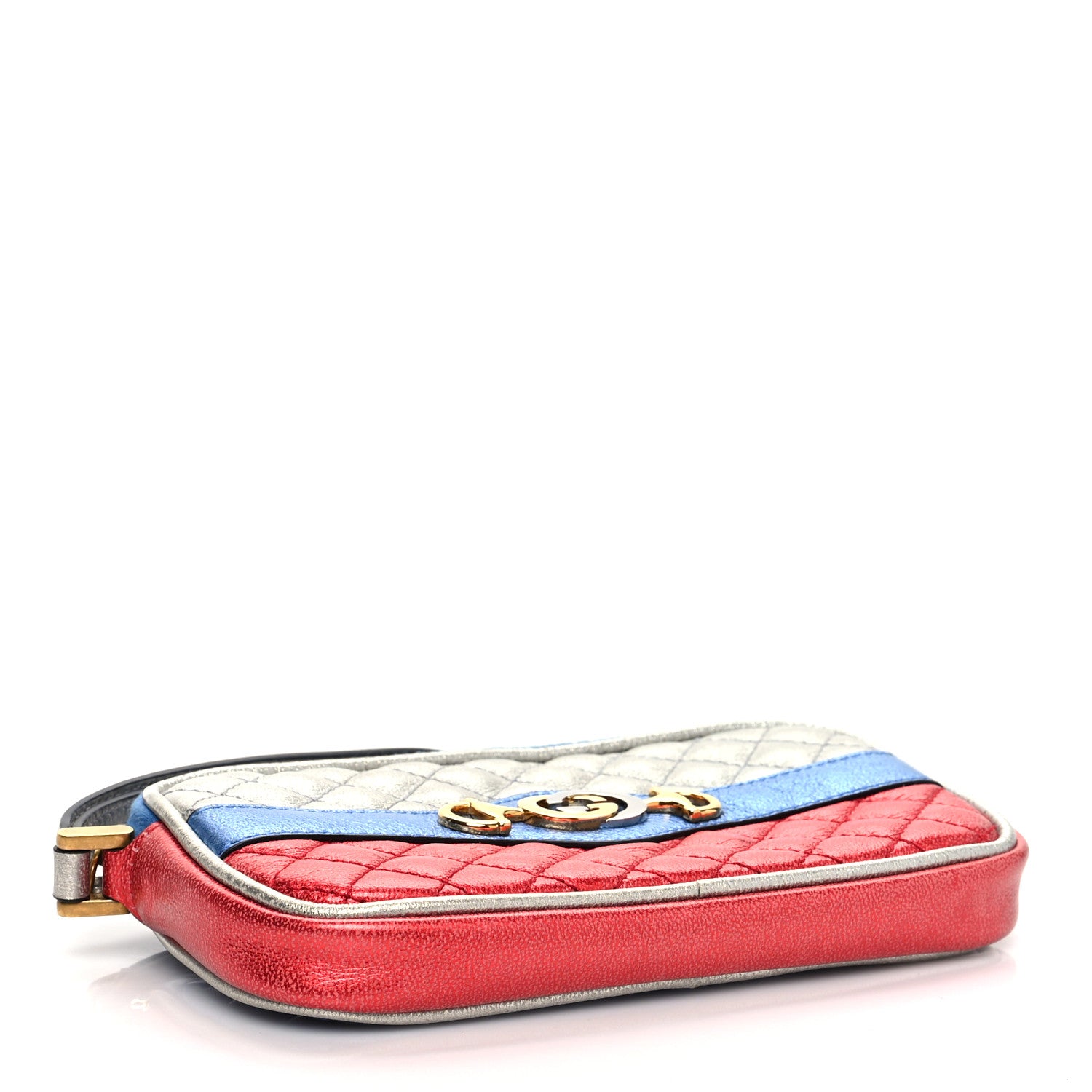 Gucci Laminated Nappa Trapuntata Zumi iPhone Case Rosso Marine Argento 3 of 9