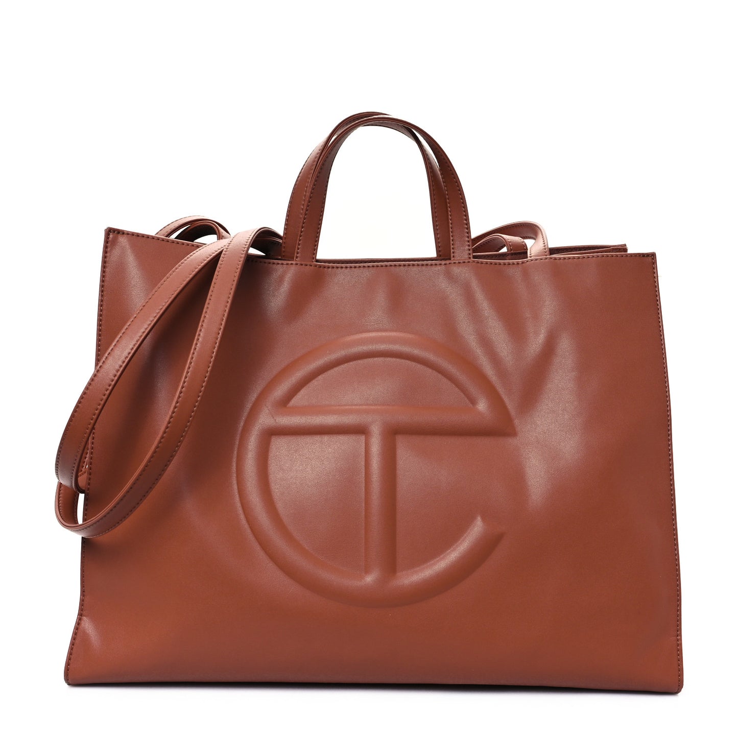 Vegan Leather Large Shopping Bag Tan
