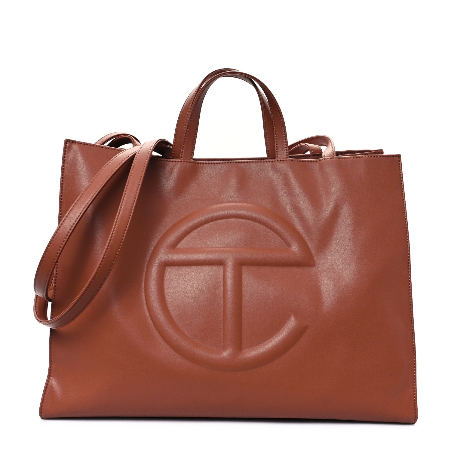 Telfar Vegan Leather Large Shopping Bag Tan 1 of 14