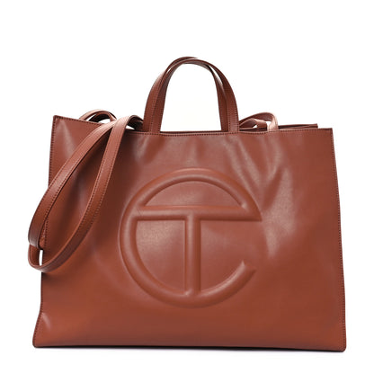 Telfar Vegan Leather Large Shopping Bag Tan 1 of 14