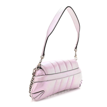 Gucci Iridescent Nappa Vertical Matelasse Small Maxi Horsebit Chain Shoulder Bag Escape Pink 3 of 12