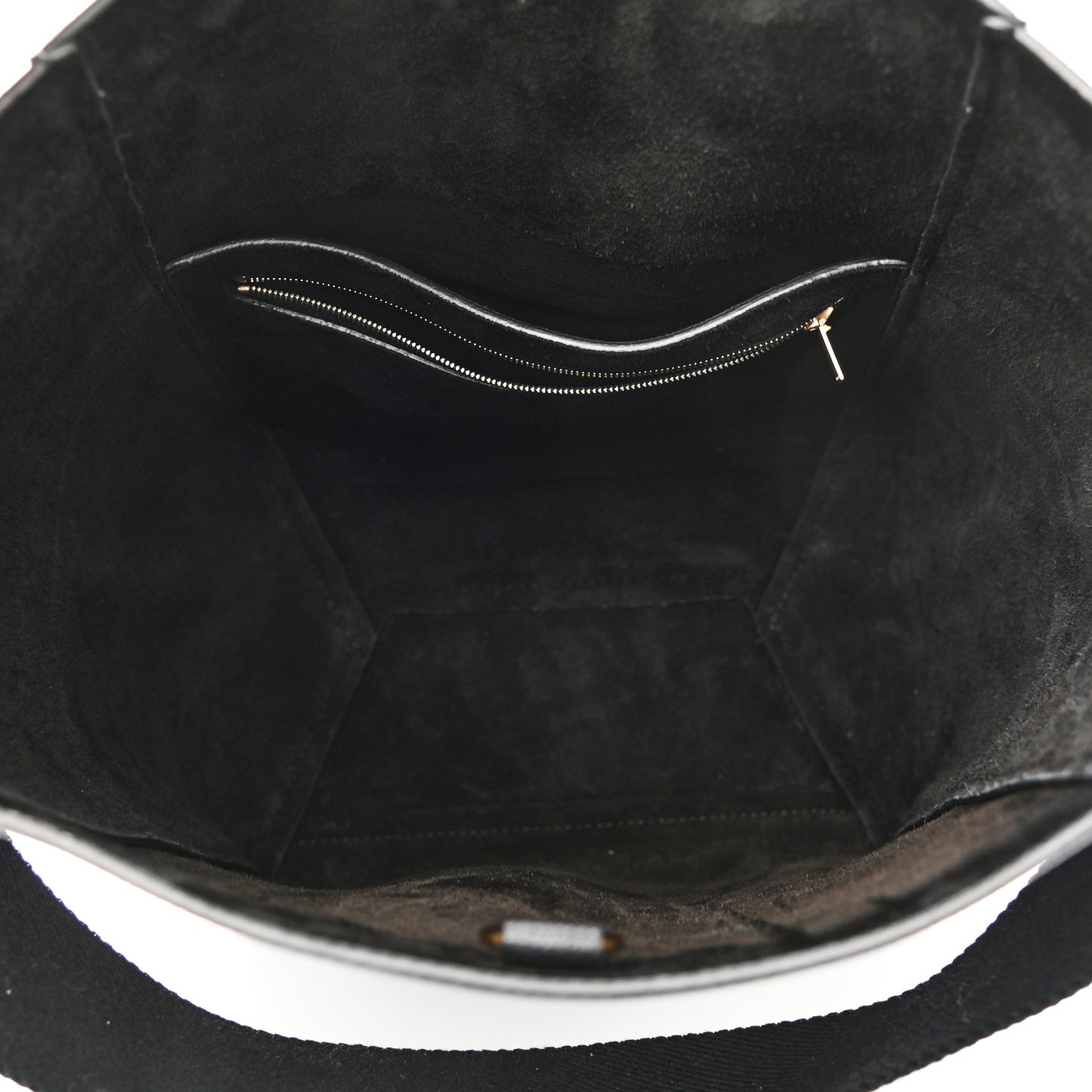 Soft Grained Calfskin Sangle Bucket Bag Black