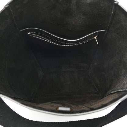 Celine Soft Grained Calfskin Sangle Bucket Bag Black 5 of 12
