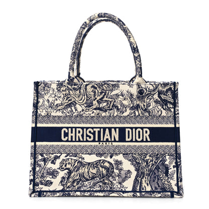 Christian Dior Canvas Embroidered Medium Dioriviera Toile De Jouy Book Tote Blue 1 of 14