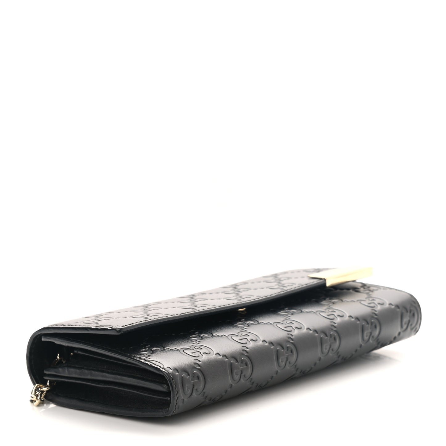 Guccissima Signature Dice Chain Wallet Black
