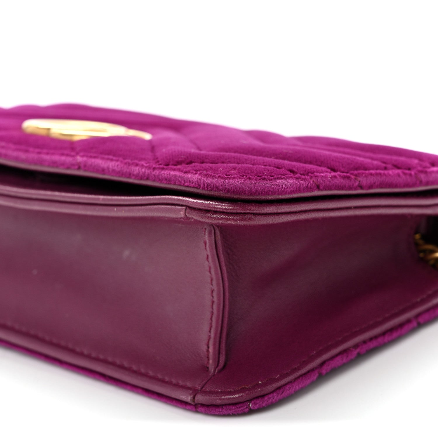 Gucci Velvet Matelasse GG Marmont Mini Bag Fuchsia Violet Cyclamen 9 of 9