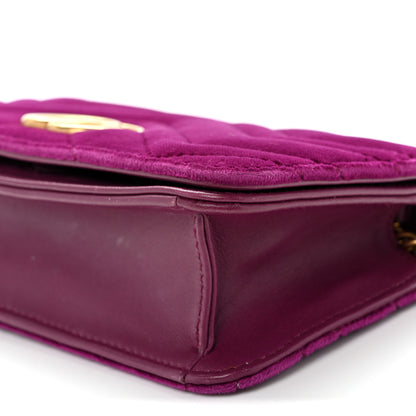 Gucci Velvet Matelasse GG Marmont Mini Bag Fuchsia Violet Cyclamen 9 of 9