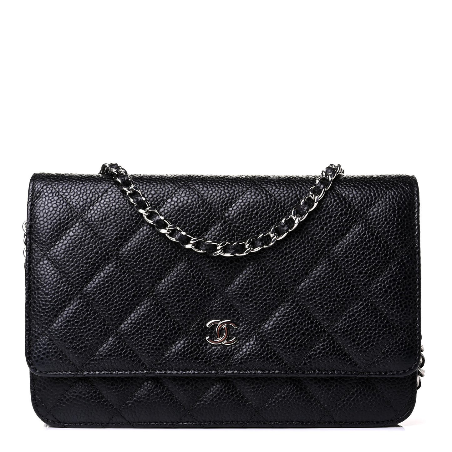 Caviar Quilted Wallet On Chain WOC Black