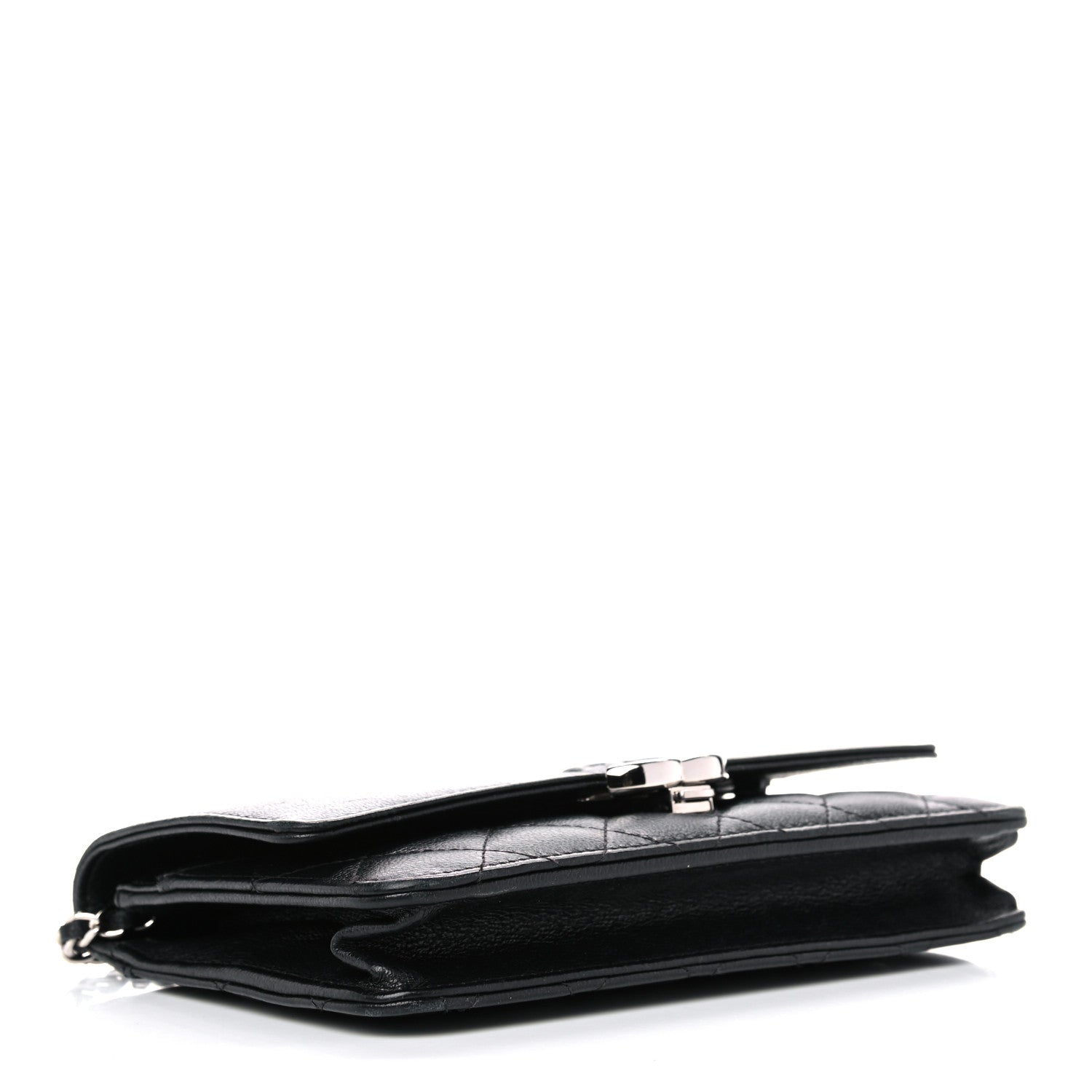 Chanel Grained Calfskin Quilted CC Box Wallet On Chain WOC Black 4 of 17