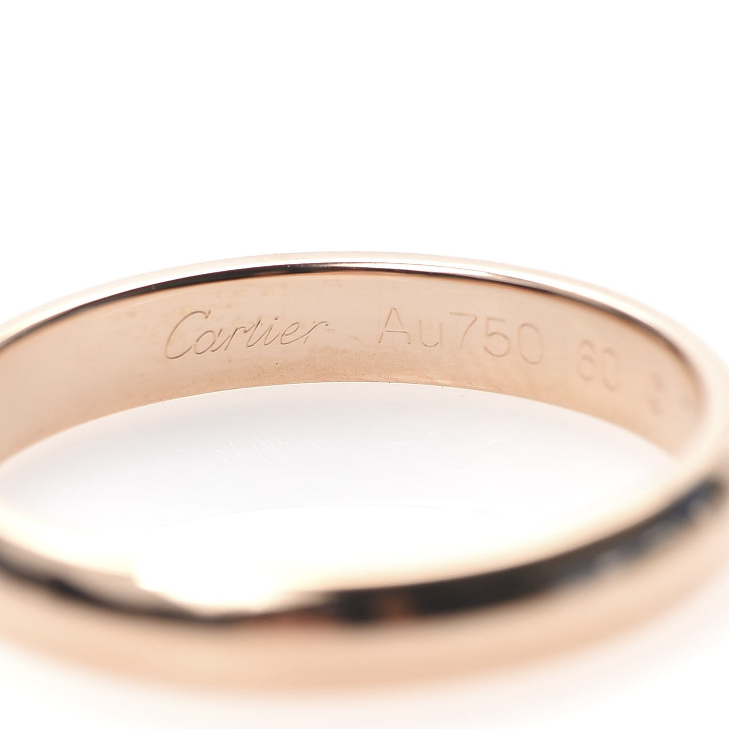 18K Pink Gold 3.5mm 1895 Wedding Band Ring 60 9