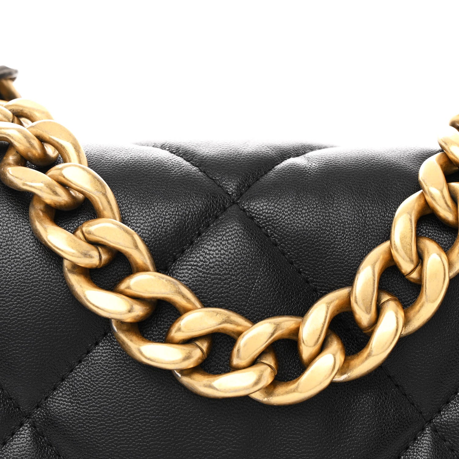 Chanel Goatskin Quilted Large Chanel 19 Flap Black 8 of 10