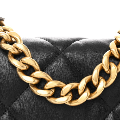 Chanel Goatskin Quilted Large Chanel 19 Flap Black 8 of 10
