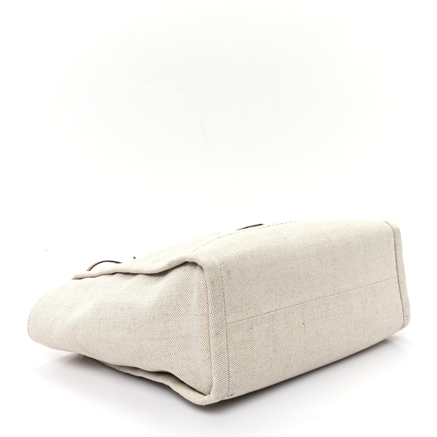 Linen Blend Vitello Logo Tote Natural