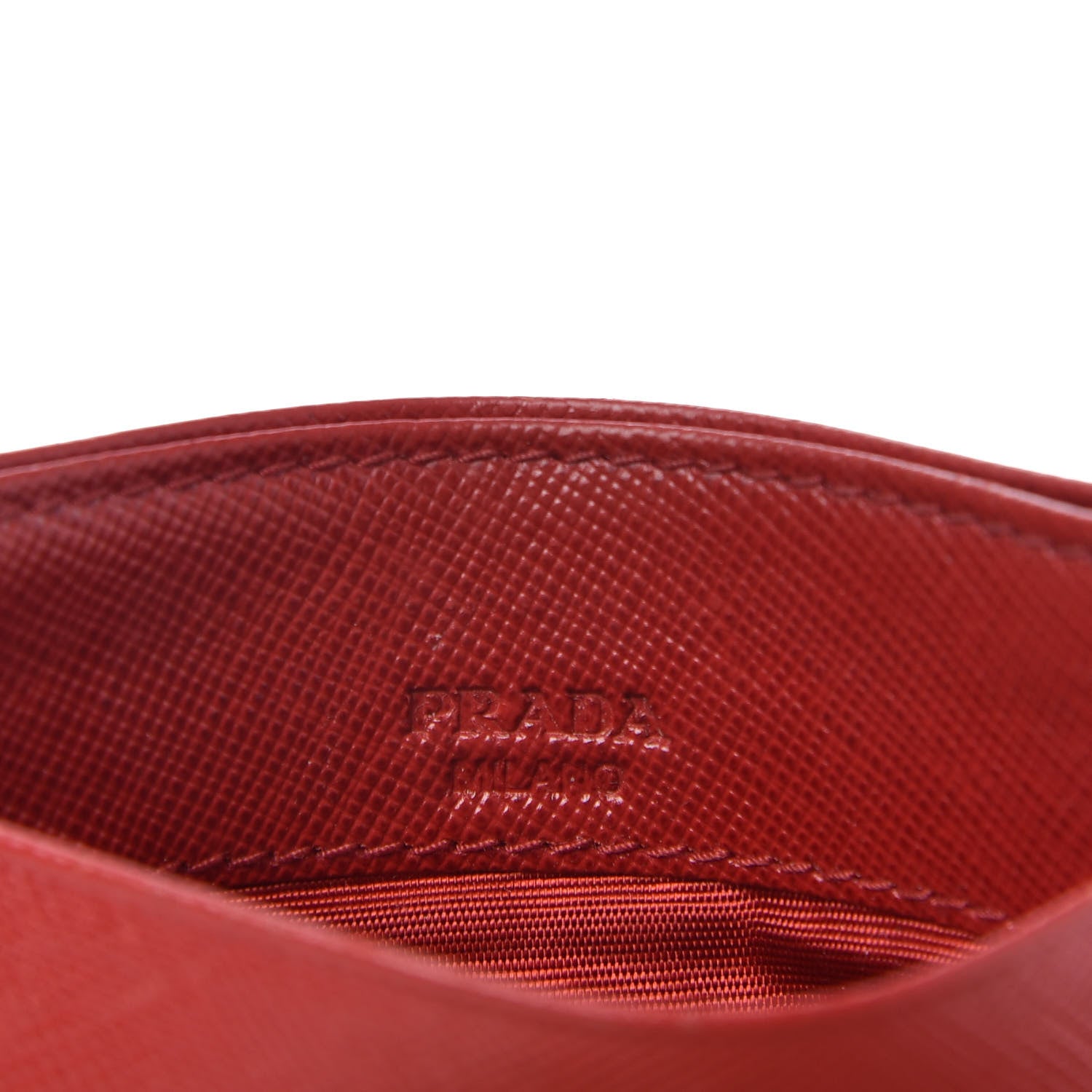 Prada Saffiano Metal Card Case Fuoco 5 of 5