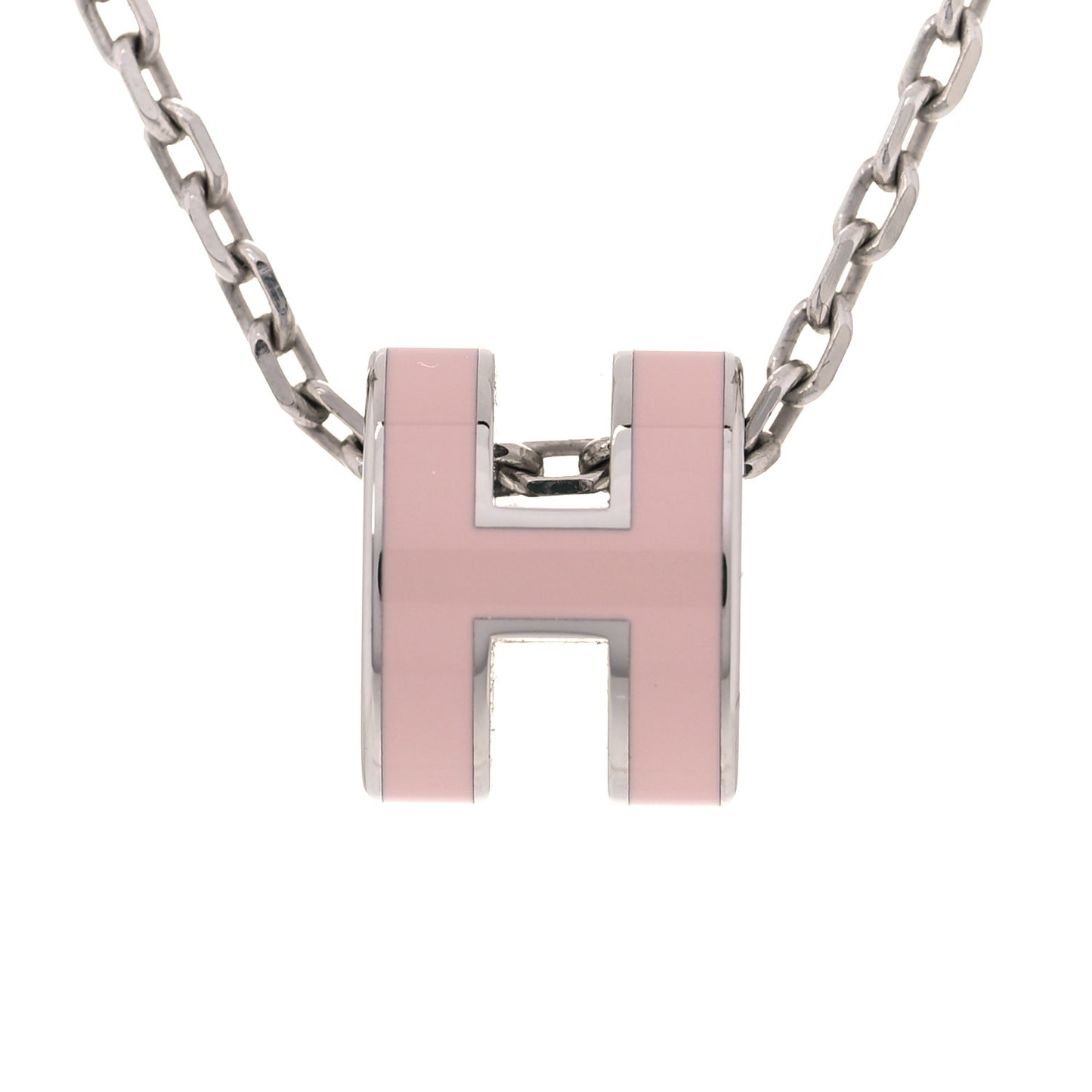 Palladium Mini Pop H Pendant Necklace Rose Dragee