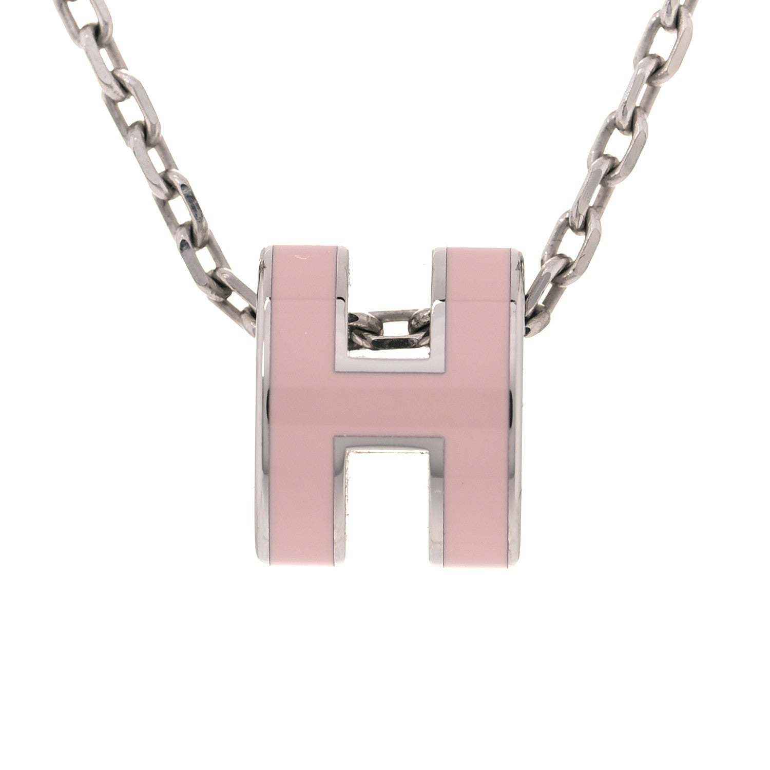 Hermes Palladium Mini Pop H Pendant Necklace Rose Dragee 3 of 9
