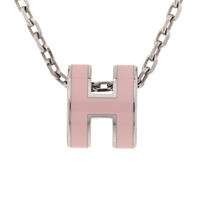 Hermes Palladium Mini Pop H Pendant Necklace Rose Dragee 3 of 9