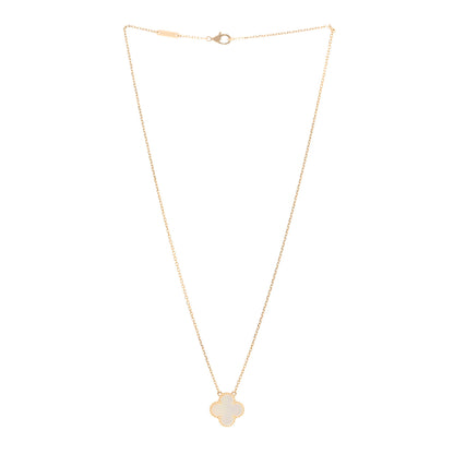 Van Cleef & Arpels 18K Yellow Gold Mother of Pearl Vintage Alhambra Pendant Necklace 3 of 5