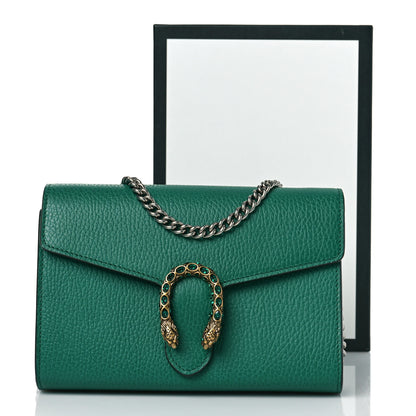Gucci Calfskin Mini Dionysus Chain Wallet Emerald 9 of 9