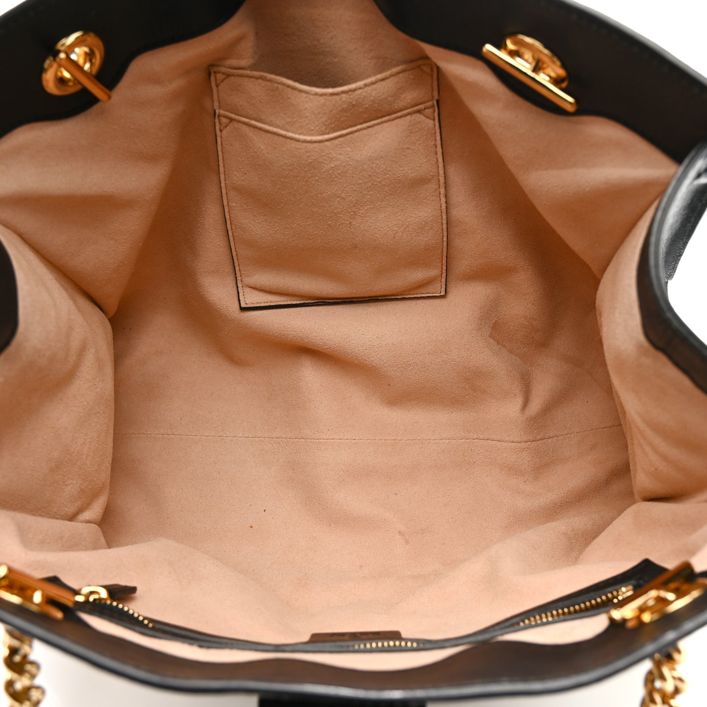GG Supreme Monogram Bees Medium Padlock Tote Beige Oro Black