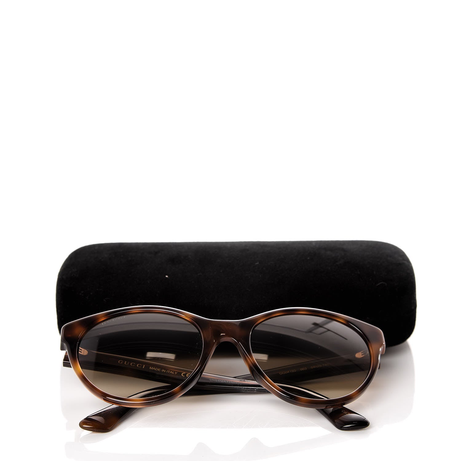 Gucci Round Frame Crystal Sunglasses GG 0419S Tortoiseshell 9 of 9
