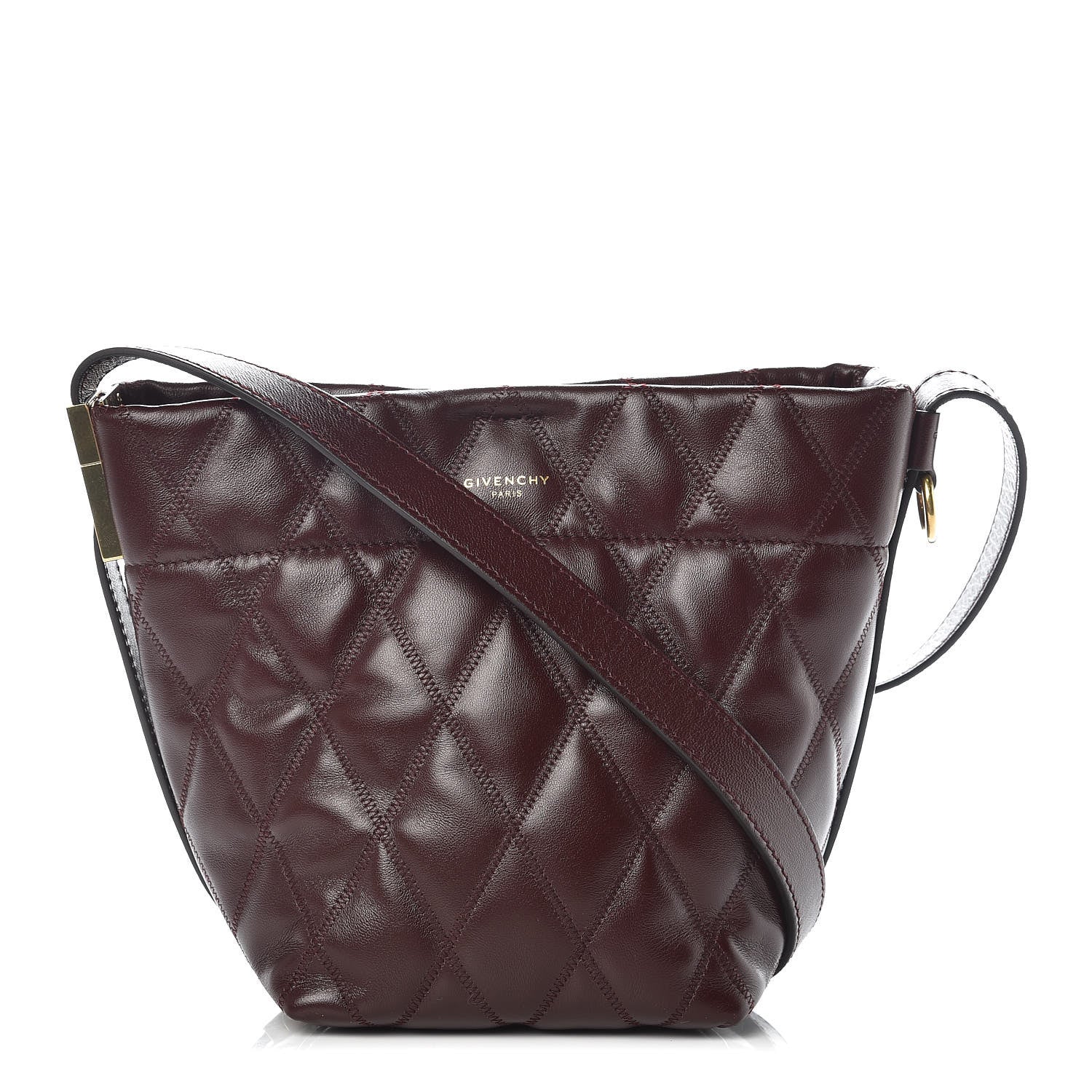 Givenchy Lambskin Quilted Mini GV Bucket Bag Aubergine 1 of 10