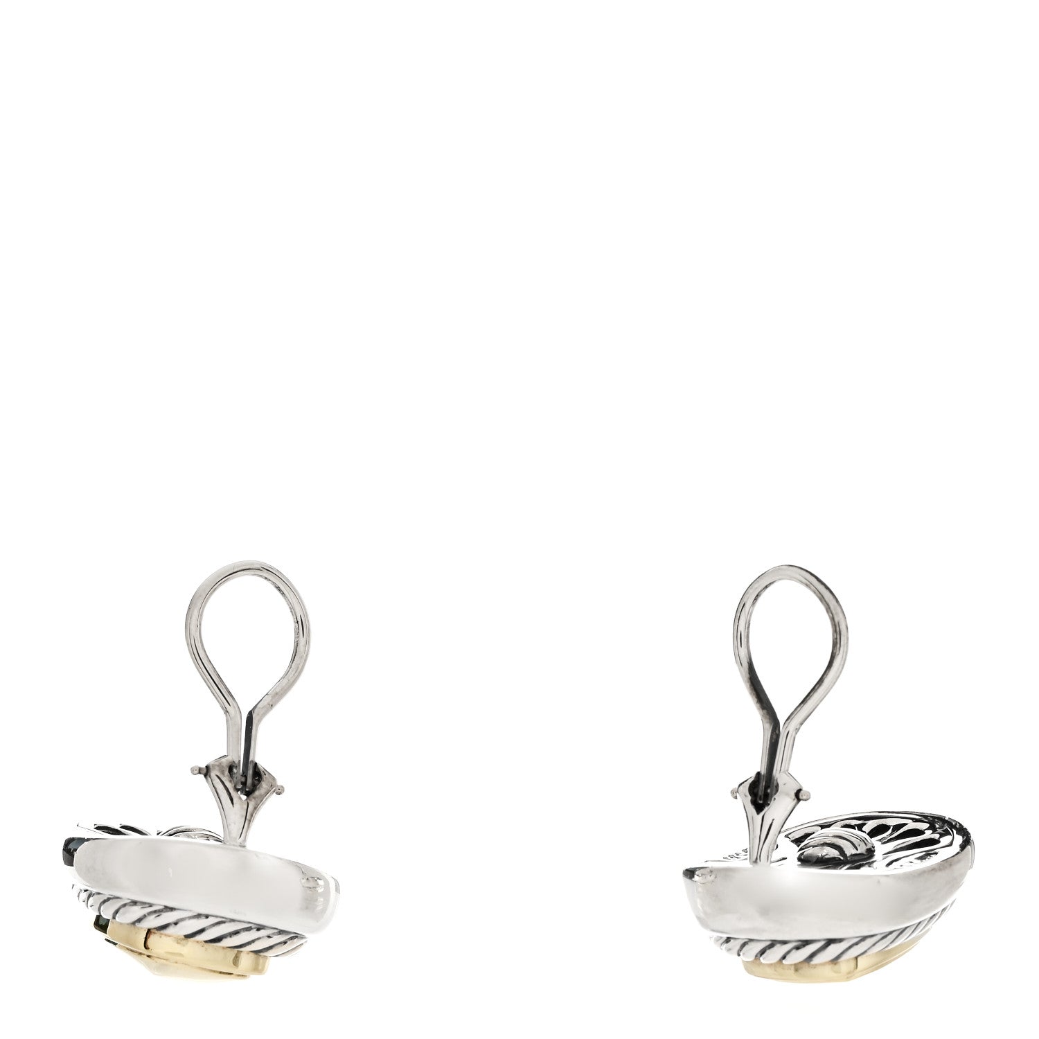 David Yurman Sterling Silver 14K Yellow Gold 11mm Albion Clip-On Earrings 3 of 5