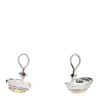 David Yurman Sterling Silver 14K Yellow Gold 11mm Albion Clip-On Earrings 3 of 5