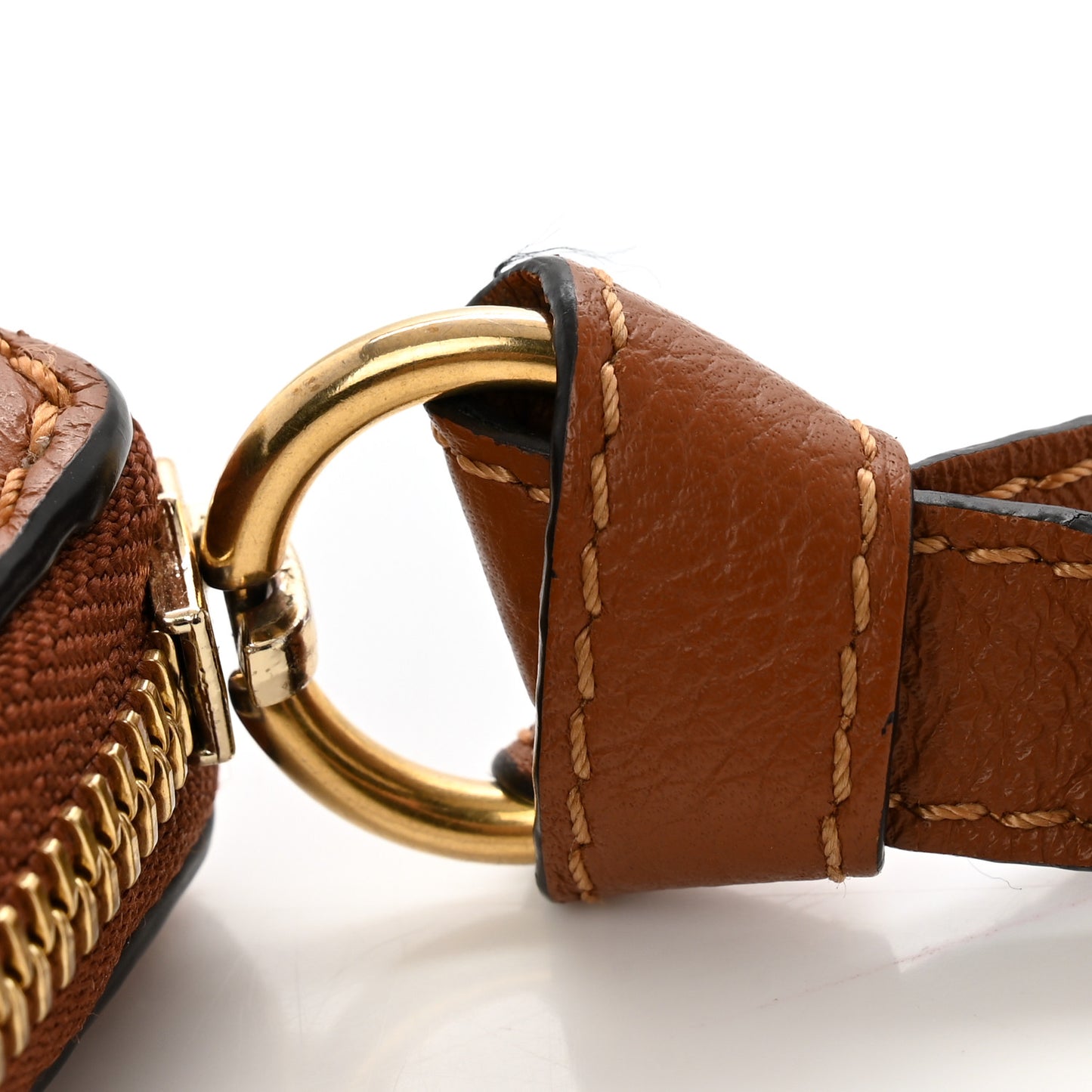 Grained Calfskin Marcie Long Zip Around Wallet Tan