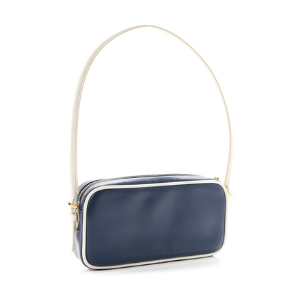 Miu Miu Calfskin Softy Mini Beau Contrast Top Handle Bag Bluette White 3 of 10