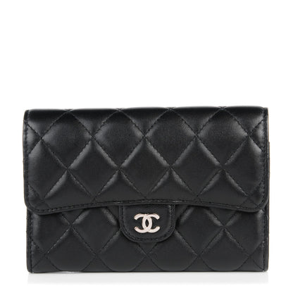 Chanel Lambskin Quilted Small Flap Wallet Black 1 of 8