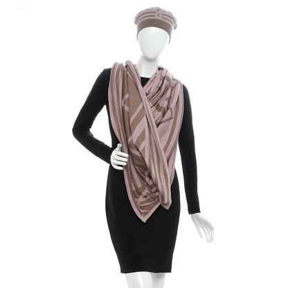 Louis Vuitton Cashmere Silk Shawl Beret Hat Set 2 of 13