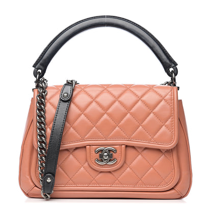 Chanel Calfskin Quilted Large Prestige Top Handle Flap Pink 1 of 9
