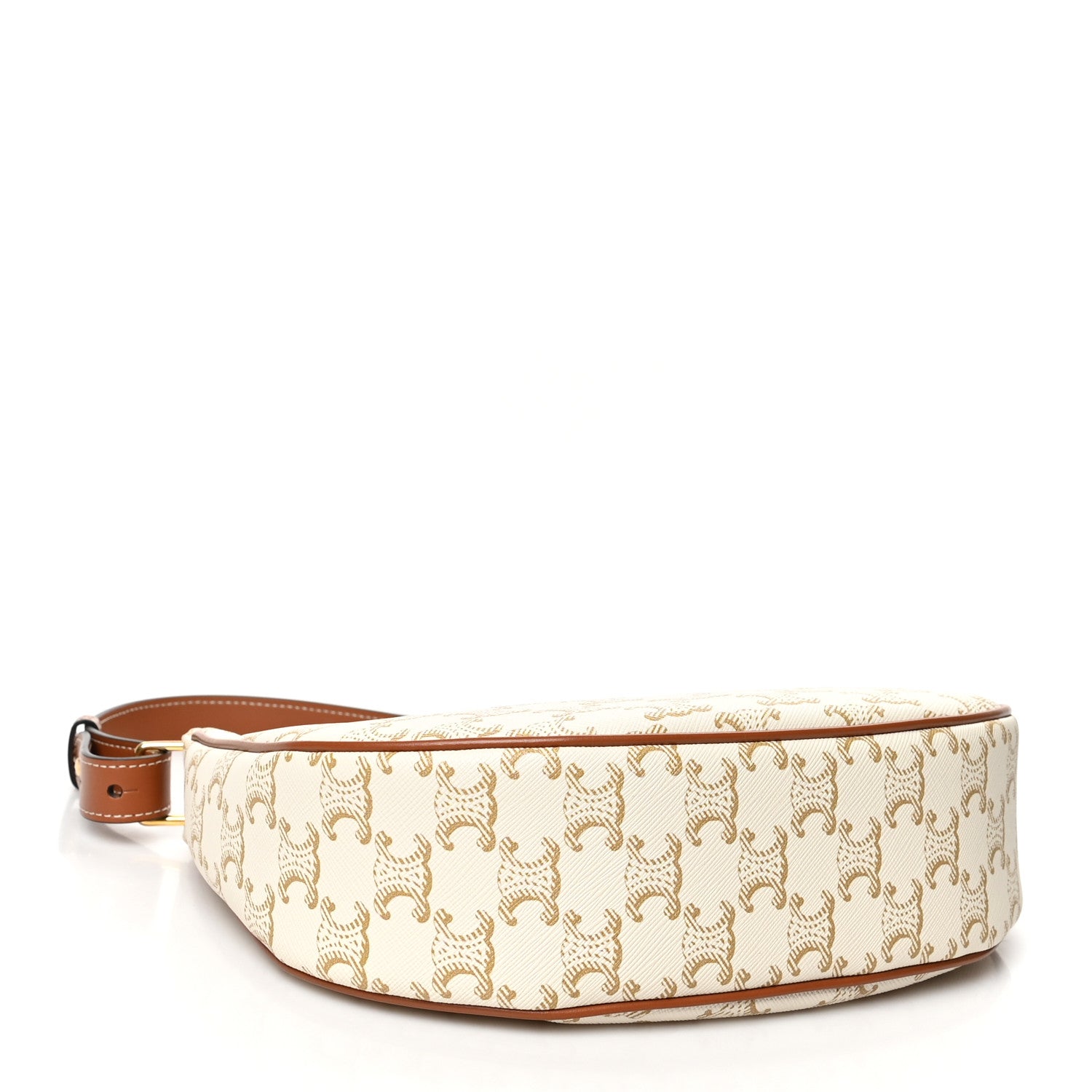Celine Canvas Calfskin Ava Triomphe Shoulder Bag White 4 of 6
