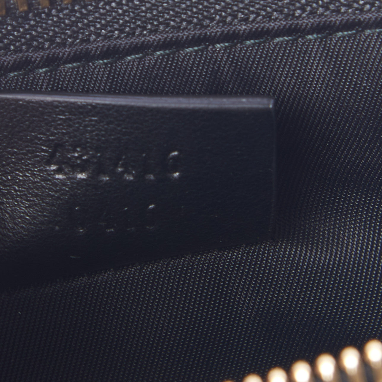 Calfskin Blind For Love Embroidered Large Zip Pouch Black