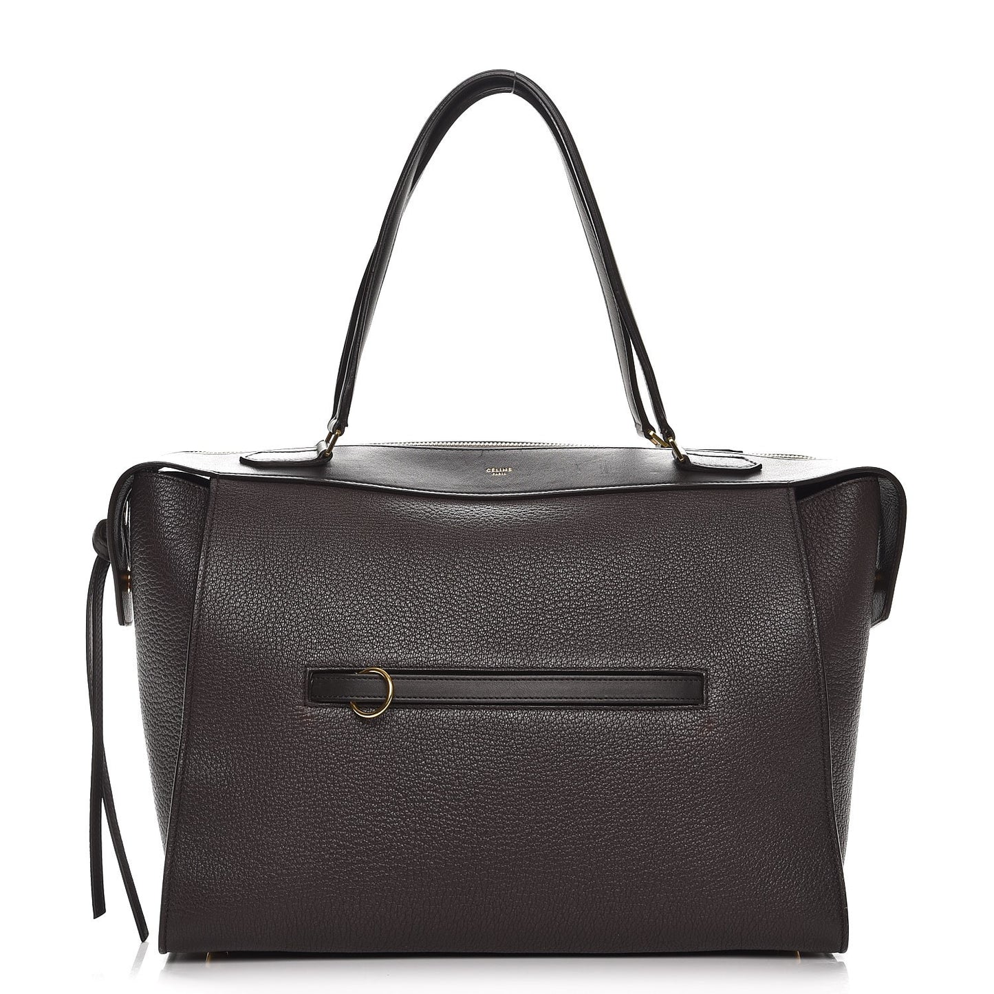 Goatskin Smooth Calfskin Small Ring Bag Dark Taupe