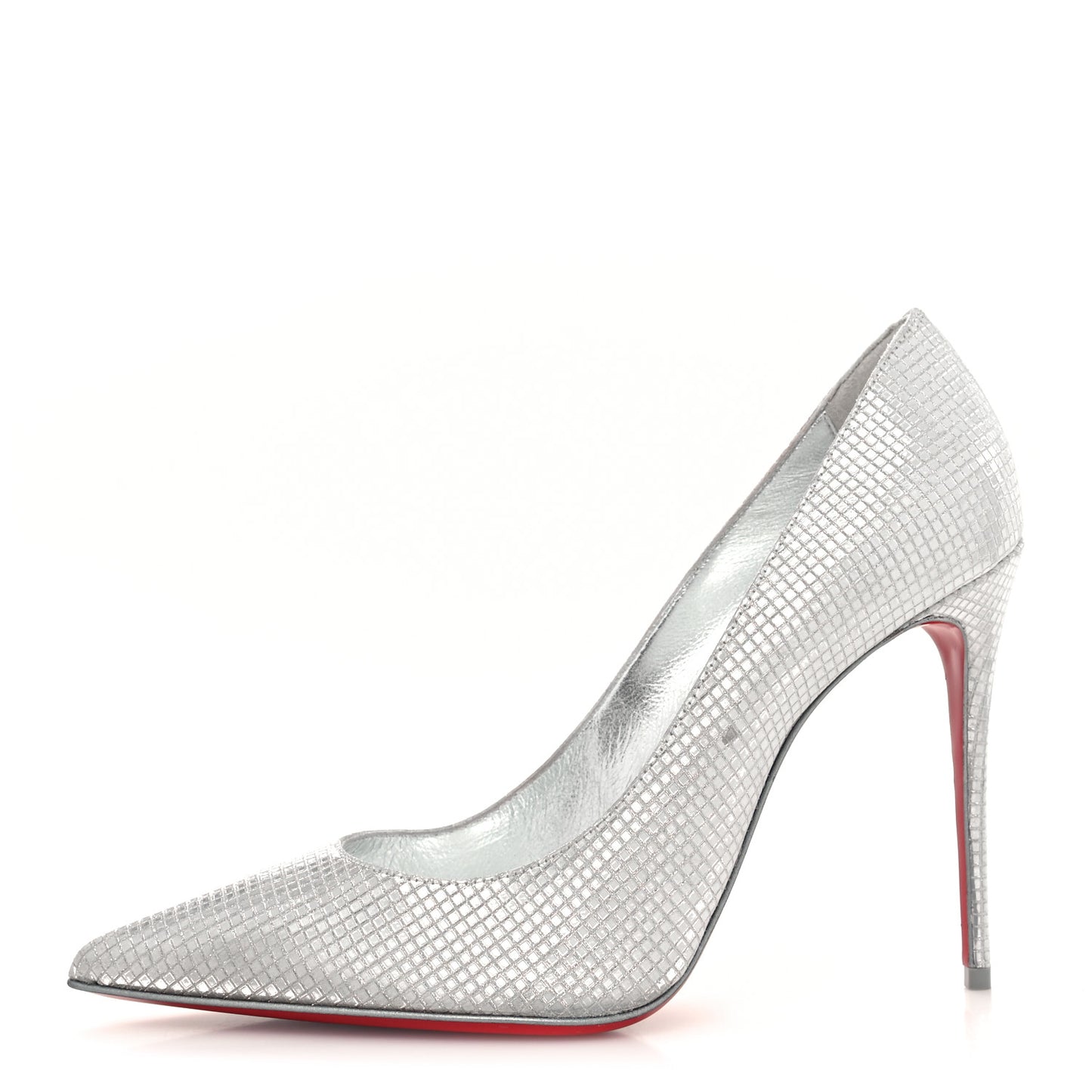 Metallic Nappa Grid Embossed So Kate 100 Pumps 39 Silver