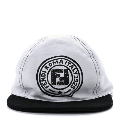 Fendi X JOSHUA VIDES Canvas Reversible Baseball Hat White Black 3 of 13