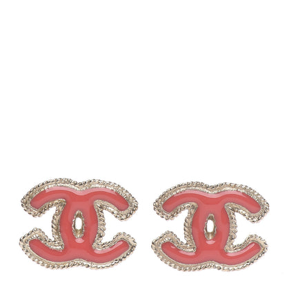 Chanel Resin CC Earrings Pink 1 of 5